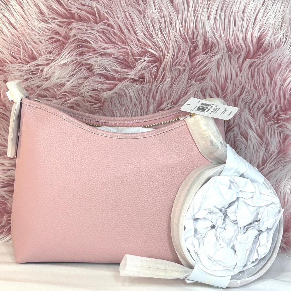 Coach Laurel Shoulder Bag Carnation Pink Pebbled Leather Gold Hardware CR148